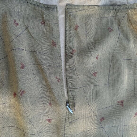 Vintage Tristan & Iseut Sheer Chiffon Floral Camel Color Maxi Skirt Sz 12 Lined - Picture 9 of 12